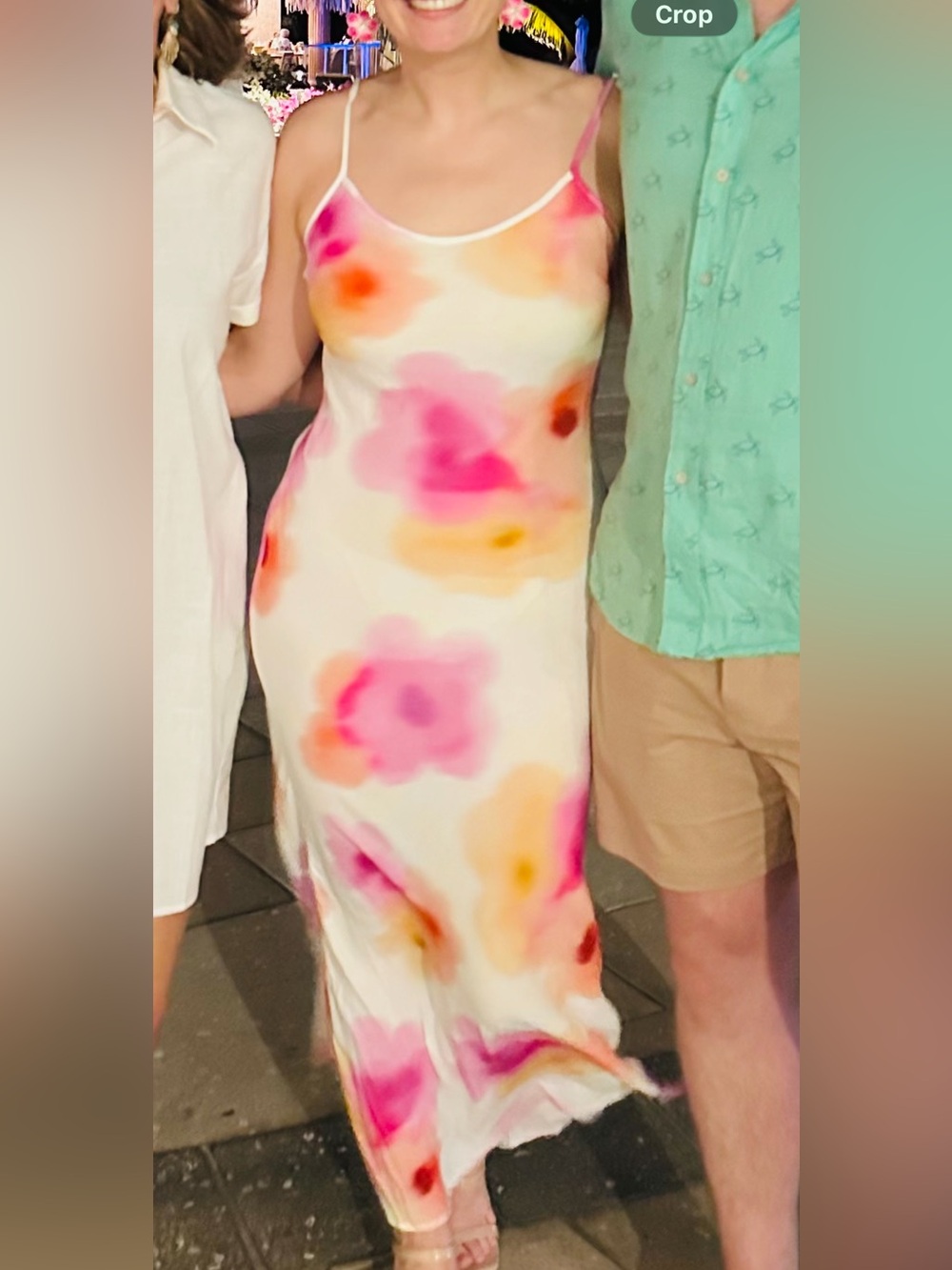 Princess Polly White Maxi Dress with Pink & Peach Watercolor Florals